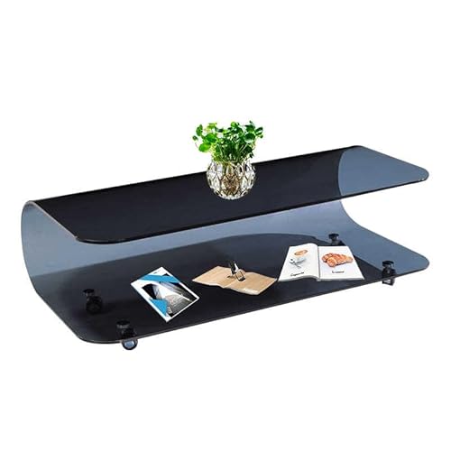 Moderner schwarzer Couchtisch aus gebogenem Glas, minimalistischer kreativer Teetisch für kleine Wohnzimmer, gebogener Mitteltisch aus gehärtetem Glas Moderner schwarzer Couchtisch aus gebogenem Glas, minimalistischer kreativer Teetisch für kleine Wohnzimmer, gebogener Mitteltisch aus gehärtetem Glas von interoknack