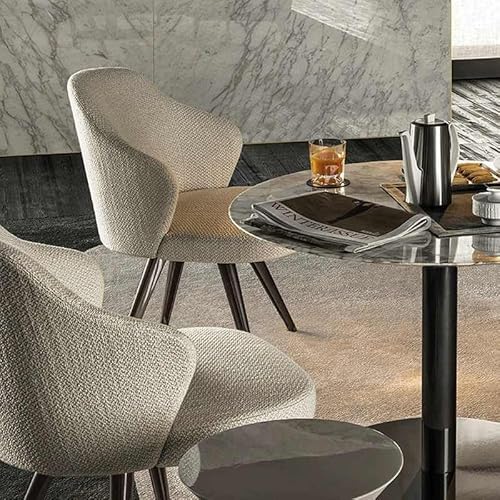 Nordischer moderner Esszimmerstuhl aus Leder mit Beinen aus Walnussholz, zeitgenössischer gebogener Rückenlehne, Restaurantstuhl aus hellgrauem Stoff, Designer-Sitzgelegenheit in Hotelqualität Nordischer moderner Esszimmerstuhl aus Leder mit Beinen aus Walnussholz, zeitgenössischer gebogener Rückenlehne, Restaurantstuhl aus hellgrauem Stoff, Designer-Sitzgelegenheit in Hotelqualität von interoknack