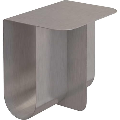 Skulpturaler Beistelltisch aus Edelstahl mit gebogenem Design, moderner minimalistischer Nachttisch mit gebürstetem Metall-Finish, moderner Wohnzimmerakzenttisch Skulpturaler Beistelltisch aus Edelstahl mit gebogenem Design, moderner minimalistischer Nachttisch mit gebürstetem Metall-Finish, moderner Wohnzimmerakzenttisch von interoknack