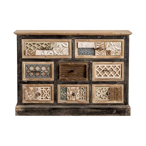 interoknack American Vintage Apothekerschrank aus Holz im Used-Look, 8 Schubladen, Wabi-Sabi-Stil mit handgeschnitzten dekorativen Fronten, rustikale Eingangskonsole interoknack American Vintage Apothekerschrank aus Holz im Used-Look, 8 Schubladen, Wabi-Sabi-Stil mit handgeschnitzten dekorativen Fronten, rustikale Eingangskonsole von interoknack