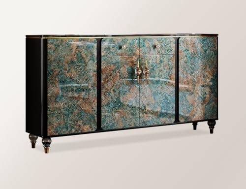 interoknack Green Jade Sideboard Buffet, ENF-Grade Massivholzschrank für Esszimmer & Eingangsbereich, moderne High-End-Konsole mit Stauraum interoknack Green Jade Sideboard Buffet, ENF-Grade Massivholzschrank für Esszimmer & Eingangsbereich, moderne High-End-Konsole mit Stauraum von interoknack