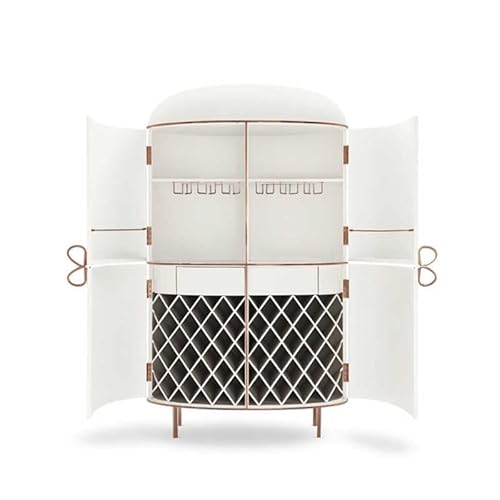 interoknack Italienischer Designer-Luxus-Weinschrank mit geometrischem Art-Deco-Muster, geschwungene Tür, Aufbewahrungsschrank mit Diamant-Gitter-Detail, Kollektion 2025, Weiß interoknack Italienischer Designer-Luxus-Weinschrank mit geometrischem Art-Deco-Muster, geschwungene Tür, Aufbewahrungsschrank mit Diamant-Gitter-Detail, Kollektion 2025, Weiß von interoknack