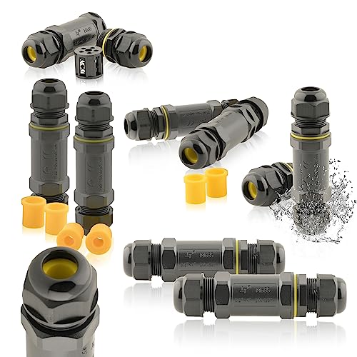 10 Stück Kabelverbinder wasserdicht 24A 450V AC | 4-polig | M25 Kabelquerschnitte: 4-14 mm | zwei Öffnungen | IP68 | 4m Wassertiefe geprüft VDE & CE Dosenmuffe Erdkabel Verbindungsbox Verbindungsmuffe 10 Stück Kabelverbinder wasserdicht 24A 450V AC | 4-polig | M25 Kabelquerschnitte: 4-14 mm | zwei Öffnungen | IP68 | 4m Wassertiefe geprüft VDE & CE Dosenmuffe Erdkabel Verbindungsbox Verbindungsmuffe von intratec 100% Shopping