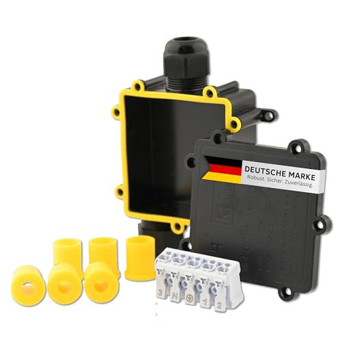 Intratec Abzweigdose Wasserdicht [IP 68] Verschiedene Größen: 2-14 Öffnungen | Verteilerdose Wasserdicht | Verteilerdose Aufputz Schwarz | Verteilerdose Außen Dosenmuffe Wasserdicht | Abzweigkasten von intratec 100% Shopping
