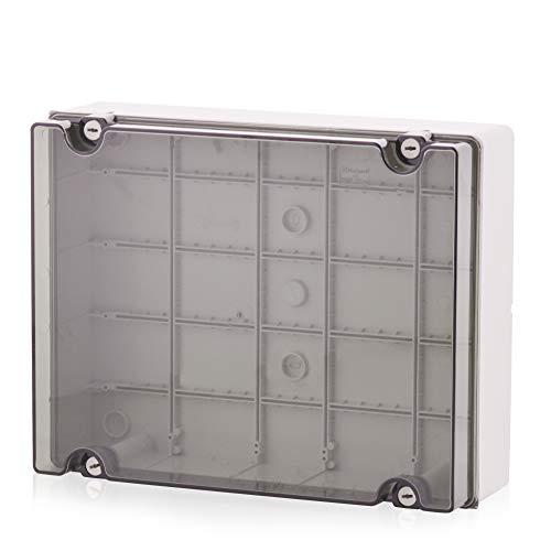 Aufputz Installationsgehäuse, Abzweigkasten Kunststoffgehäuse mit Scharnierschraube | 380x300x120mm | IP65 | Transparenter Deckel Verteilerkasten Leergehäuse Industriegehäuse, Abzweigdose Aufputz Installationsgehäuse, Abzweigkasten Kunststoffgehäuse mit Scharnierschraube | 380x300x120mm | IP65 | Transparenter Deckel Verteilerkasten Leergehäuse Industriegehäuse, Abzweigdose von intratec 100% Shopping