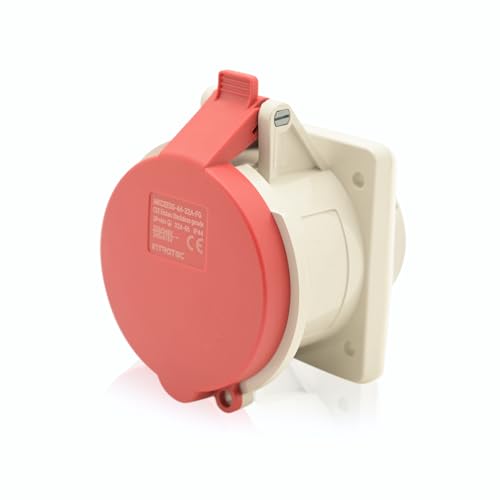 CEE Kraftstrom Einbausteckdose Drehstromsteckdose Gerade 32A 400V 6h IP44 5-polig (3P+N+E): IEC-60309 Industrie und Mehrphasenstecker robuste Industriequalität von intratec 100% Shopping