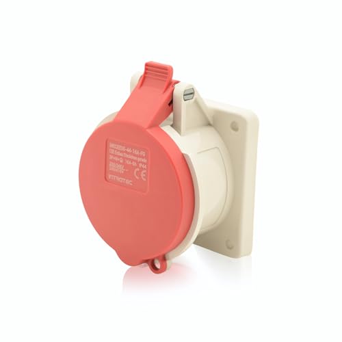 CEE-Kraftstrom-Wandsteckdose COMBO Rundstecker 16A 400V 6h IP44 5-polig (3P+N+E): IEC-60309 Industrie- und Mehrphasenstecker robuste Industriequalität von intratec 100% Shopping