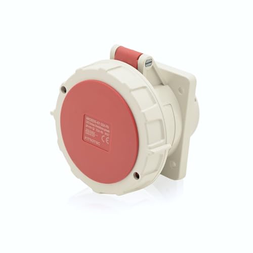 CEE Starkstrom Einbausteckdose Drehstromsteckdose Gerade 32A 400V 6h IP67 5-polig (3P+N+E): IEC-60309 Industrie und Mehrphasenstecker robuste Industriequalität von intratec 100% Shopping