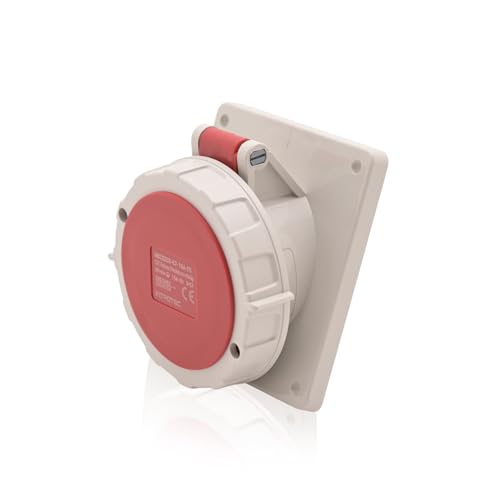 CEE Starkstrom Einbausteckdose Schräg 16A 400V 6h IP67 5-polig (3P+N+E): IEC-60309 Industrie und Mehrphasenstecker robuste Industriequalität von intratec 100% Shopping