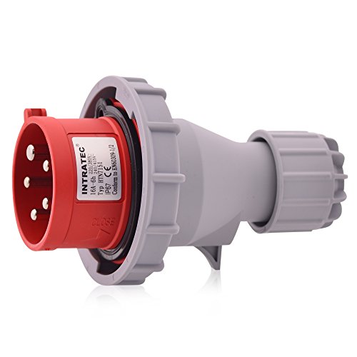 CEE Starkstrom Phasenwender 32A 400V 6h IP67 (spritzwassergeschützt) 5-polig (3P+N+E): IEC-60309 Industrie und Mehrphasenstecker robuste Industriequalität von intratec 100% Shopping