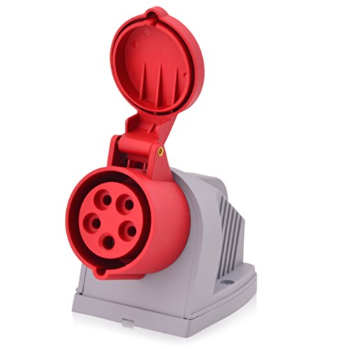 CEE Starkstrom Wandsteckdose Intratec 16A 400V 6h IP44 5-polig (3P+N+E): IEC-60309 Industrie und Mehrphasenstecker robuste Industriequalität robuste Industriequalität von intratec 100% Shopping