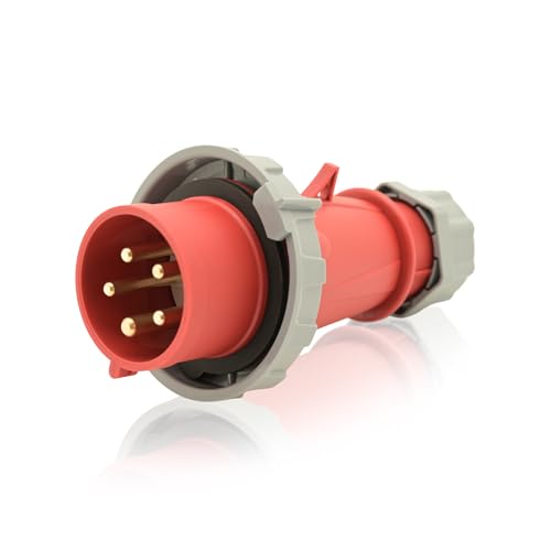 CEE Starkstrom Stecker Intratec 32A 400V 6h IP67 (spritzwassergeschützt) 5-polig (3P+N+E): IEC-60309 Industrie und Mehrphasenstecker robuste Industriequalität von intratec 100% Shopping