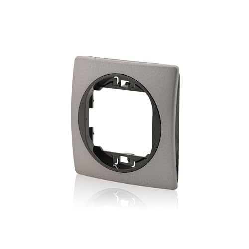 Einfach-Rahmen Serie Nobilis in Anthrazit mit schwarzem Halter zur Wandmontage, 80x80 mm von intratec 100% Shopping