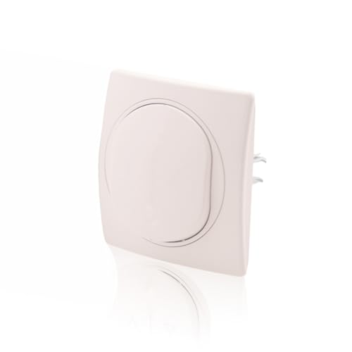 Intratec Kreuzschalter Nobilis Set ABS 10AX 250V~ Weiß, Ø 60mm & 1fach Rahmen Weiß Wandmontage, 80x80mm von intratec 100% Shopping