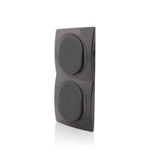 Intratec Nobilis 2x Wand Wechselschalter Ein-Aus ABS 10AX 250V Schwarz Ø60mm & 2er Rahmen vertikal 80x151mm von intratec 100% Shopping