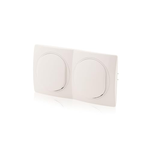 Intratec Nobilis Set 2-fach Rahmen horizontal & 2x Wand Lichtschalter 10AX 250V Ø 60 mm Weiß 80x151 mm ABS von intratec 100% Shopping