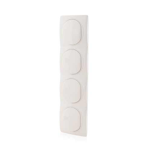 Intratec Nobilis Set 4x Wand Wechselschalter ABS 10AX 250V Weiß Ø 60 mm & 4-fach Rahmen vertikal 80x293 mm von intratec 100% Shopping
