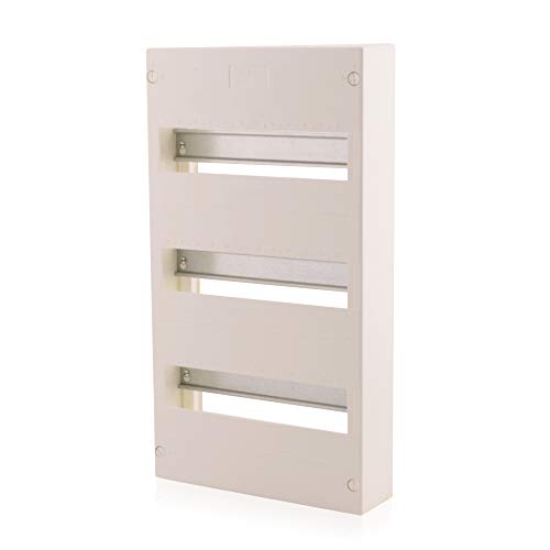 Intratec Sicherungskasten 3-reihig, IP30 – Aufputz Kleinverteiler für 36 Module, kleiner Verteilerkasten für Innenräume, 463 x 250 x 70 mm, Weiß von intratec 100% Shopping