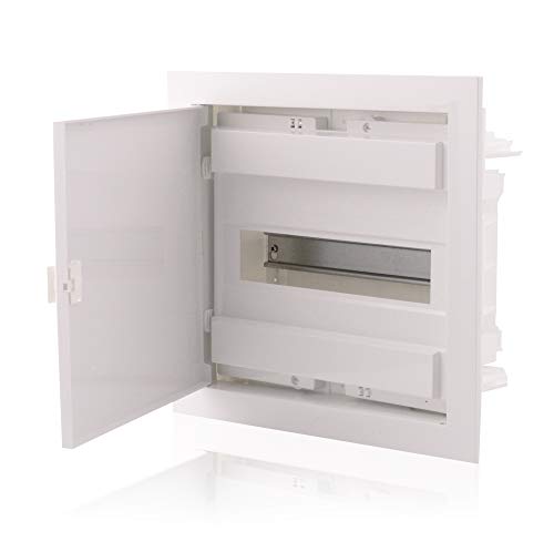 Intratec Sicherungskasten Unterputz IP40 – Verteilerkasten mit Tür, 1-reihig, 12 Module, 317x347x92 mm, Weiß, für Trockenräume von intratec 100% Shopping