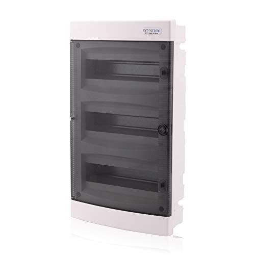 Intratec Sicherungskasten Unterputz IP40 – Verteilerkasten mit transparenter Tür, 3-reihig, 36 Module, 482x283x106 mm, für Trockenräume Intratec Sicherungskasten Unterputz IP40 – Verteilerkasten mit transparenter Tür, 3-reihig, 36 Module, 482x283x106 mm, für Trockenräume von intratec 100% Shopping