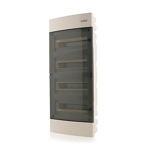 Intratec Sicherungskasten Unterputz IP40 – Verteilerkasten mit transparenter Tür, 4-reihig, 48 Module, 676x283x106 mm, für Trockenräume Intratec Sicherungskasten Unterputz IP40 – Verteilerkasten mit transparenter Tür, 4-reihig, 48 Module, 676x283x106 mm, für Trockenräume von intratec 100% Shopping