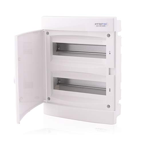 Intratec Sicherungskasten Unterputz IP40 – Verteilerkasten mit weißer Tür, 2-reihig, 24 Module, 357x283x106 mm, für Trockenräume Intratec Sicherungskasten Unterputz IP40 – Verteilerkasten mit weißer Tür, 2-reihig, 24 Module, 357x283x106 mm, für Trockenräume von intratec 100% Shopping