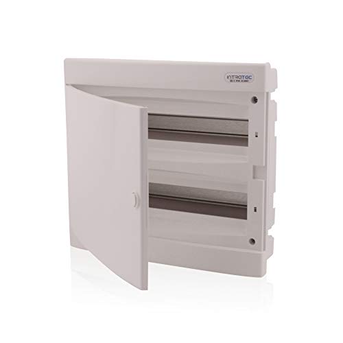 Intratec Sicherungskasten Unterputz IP40 – Verteilerkasten mit weißer Tür, 2-reihig, 36 Module, 357x382x106 mm, für Trockenräume von intratec 100% Shopping
