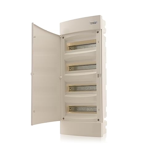 Intratec Sicherungskasten Unterputz IP40 – Verteilerkasten mit weißer Tür, 4-reihig, 48 Module, 676x283x106 mm, für Trockenräume Intratec Sicherungskasten Unterputz IP40 – Verteilerkasten mit weißer Tür, 4-reihig, 48 Module, 676x283x106 mm, für Trockenräume von intratec 100% Shopping