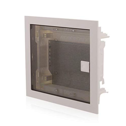Intratec Multimediaverteiler Kommunikationsverteiler Unterputz, IP40, transparente Tür, Weiß RAL 9003, 650°C Gehäuse, 346x317x92mm von intratec 100% Shopping