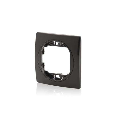 Schalter Rahmen 1-fach Nobilis in schwarz mit schwarzem Halter ABS zur Wandmontage, 80 x 80 mm von intratec 100% Shopping