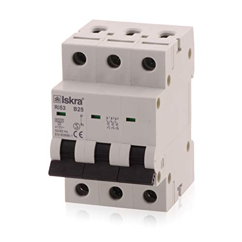 Sicherungsautomat Leitungsschutzschalter MCB Eco-Line, 25A, Typ B, 3-polig, 400V, bietet effektiven Schutz, 1 Stück Sicherungsautomat Leitungsschutzschalter MCB Eco-Line, 25A, Typ B, 3-polig, 400V, bietet effektiven Schutz, 1 Stück von intratec 100% Shopping