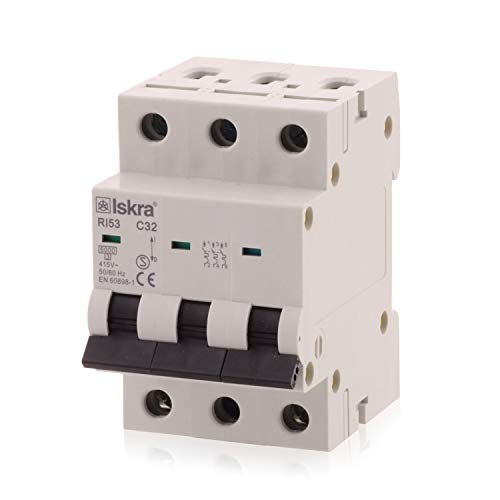 Sicherungsautomat Leitungsschutzschalter MCB Eco-Line, 32A, Typ C, 3-polig, 400V, bietet effektiven Schutz, 1 Stück Sicherungsautomat Leitungsschutzschalter MCB Eco-Line, 32A, Typ C, 3-polig, 400V, bietet effektiven Schutz, 1 Stück von intratec 100% Shopping