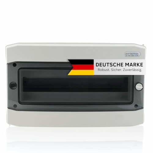 intratec 100% Shopping - Aufputz IP65 Feuchtraumverteiler 1-reihig 18 Module, Sicherungskasten, Schaltkasten, ASA / PC, INTRATEC-18-IP65 von intratec 100% Shopping