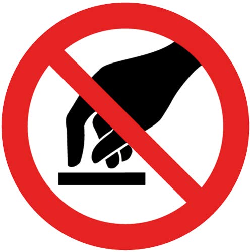 Verbotszeichen Berühren verboten Sicherheitsschild Verbotsschild Warnschild 200mm aus Selbstklebendem PVC Betriebsausstattung von intratec 100% Shopping