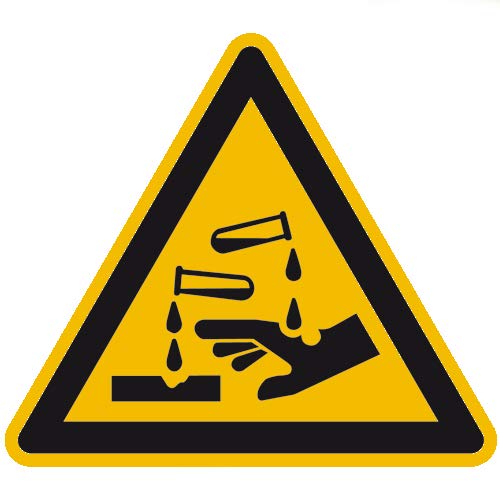 Warnzeichen Warnung vor ätzenden Stoffen Sicherheitsschild Warnschild 200mm aus Nicht Selbstklebendem PVC Betriebsausstattung von intratec 100% Shopping