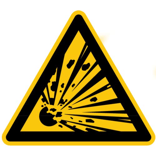 Warnzeichen Warnung vor explosionsgefährlichen Stoffen Sicherheitsschild Warnschild 200mm aus Nicht Selbstklebendem PVC Betriebsausstattung von intratec 100% Shopping