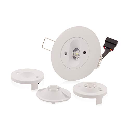 intratec 100% Shopping Sicherheitsleuchte SMD-LED Notleuchte mit Akku IP 20 aus Kunststoff in Weiß für den Deckeneinbau geeignet, Notlicht variabel 3h/8h … von intratec 100% Shopping