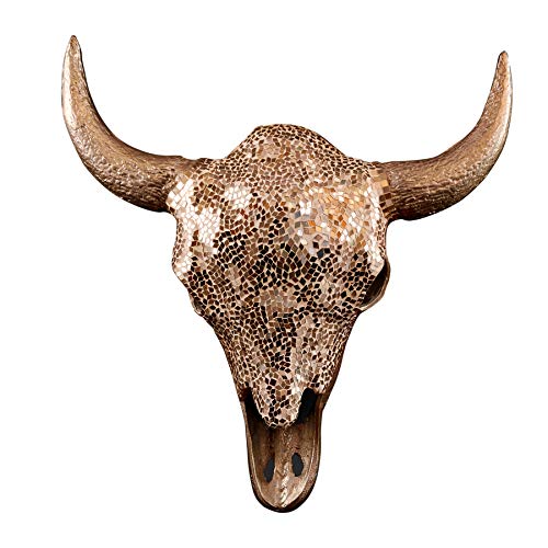 Eleganter Stierkopf Matador 56cm Gold mit Mosaik-Besatz Wanddekoration Tierkopf Wohnaccessoire von invicta INTERIOR