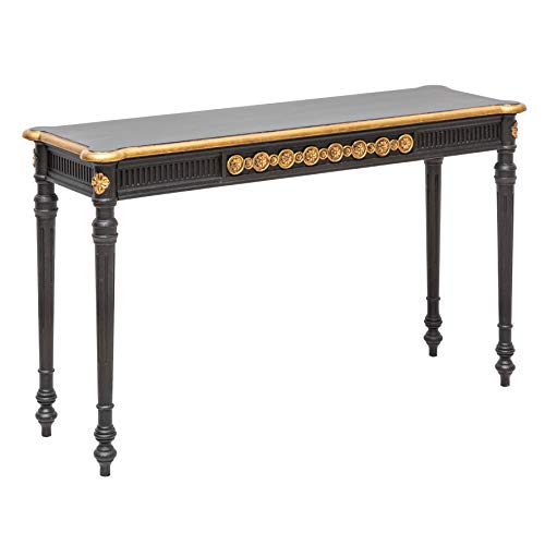 Invicta Interior Eleganter Konsolentisch Venice 125cm schwarz Gold Massivholz Schminktisch Tisch von Invicta Interior