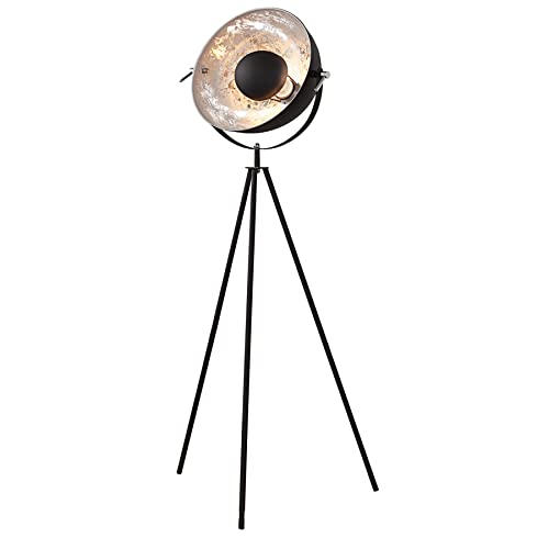 Moderne Design Stehlampe STUDIO schwarz Blattsilber Optik 145cm Stehleuchte Lampe von invicta INTERIOR
