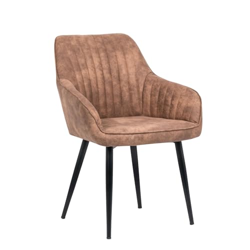 Riess Ambiente Edler Design Stuhl Turin Vintage Light Brown mit Armlehne Esszimmerstuhl Konferenzstuhl von Riess Ambiente