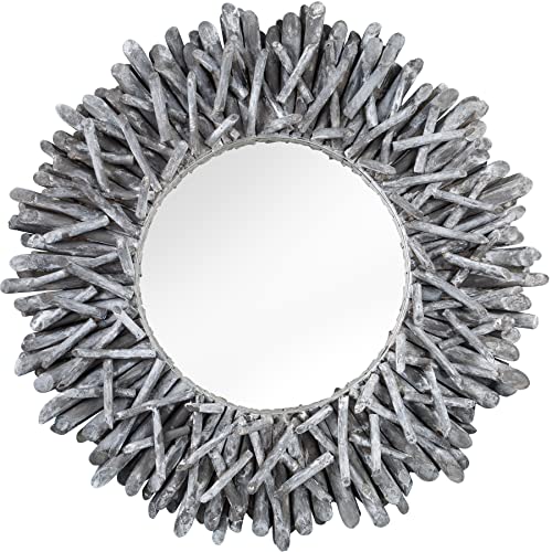 invicta INTERIOR Außergewöhnlicher Teakholz Spiegel Riverside 80cm grau Treibholz Wandspiegel Rahmen aus Teakholz-Ästen Badspiegel von invicta INTERIOR