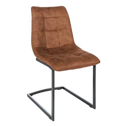 Invicta Interior Design Freischwinger Stuhl Miami Hellbraun Metallgestell matt schwarz Stuhl Bauhausstil von Invicta Interior