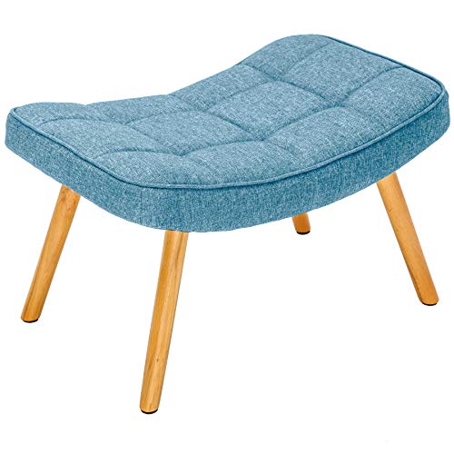 Invicta Interior Design Hocker Scandinavia hellblau Gummibaumholz Scandinavian Design Fußhocker Polsterhocker Sitzhocker von Invicta Interior