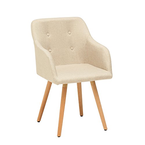 invicta INTERIOR Design Stuhl Scandinavia MEISTERSTÜCK Buche Gestell Natur mit Armlehne im Retro Trend Esszimmerstuhl Esszimmer von invicta INTERIOR