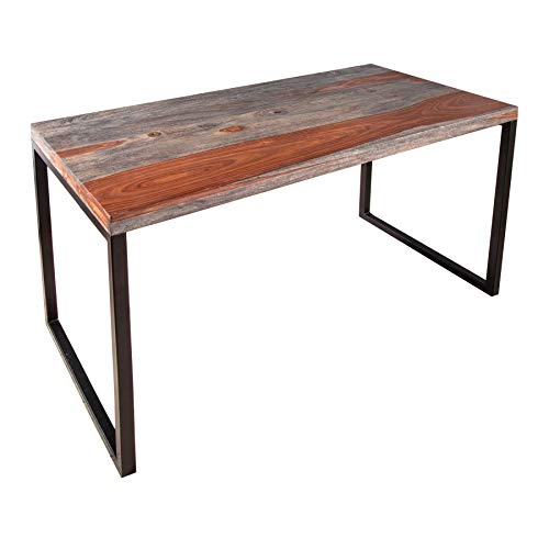 invicta INTERIOR Eleganter Schreibtisch Elements 118cm Sheesham Smoke Finish Metallgestell Tisch Schminktisch von invicta INTERIOR