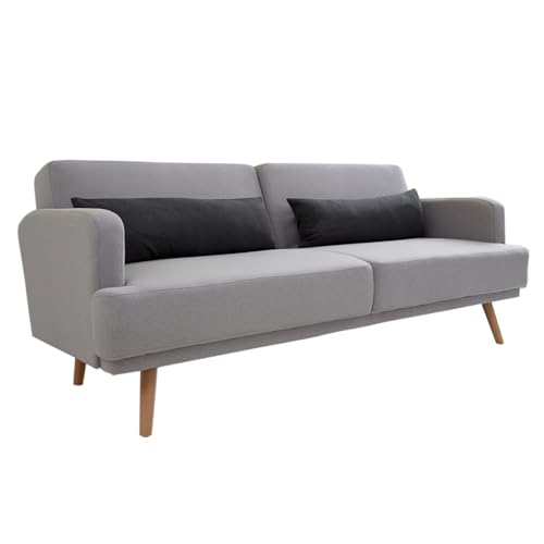 Invicta Interior Elegantes 3-Sitzer Sofa Studio 200cm grau mit Schlaffunktion Schlafsofa von Invicta Interior