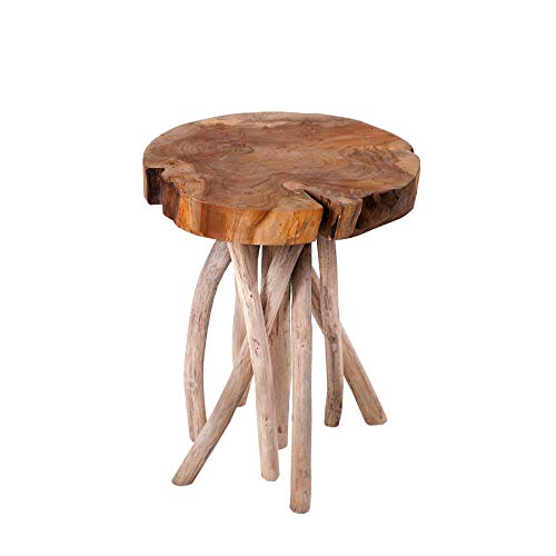 invicta INTERIOR Exklusiver Teakholz Beistelltisch Root 45cm massiver Hocker aus Wurzelholz Couchtisch Natur von invicta INTERIOR