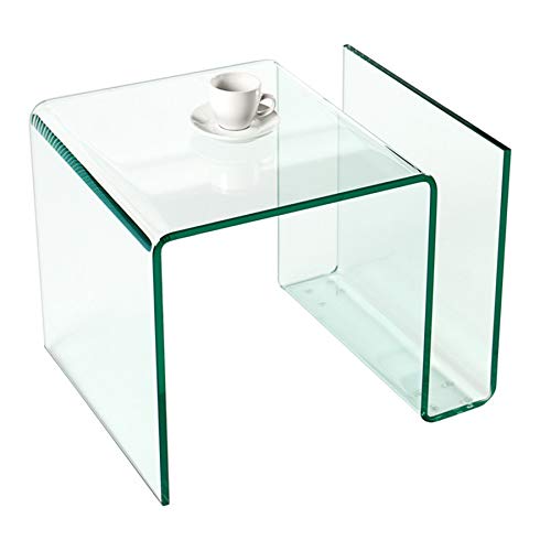Invicta Interior Extravaganter Glas Couchtisch FANTOME Beistelltisch mit Ablagefach für Magazine transparent von Invicta Interior