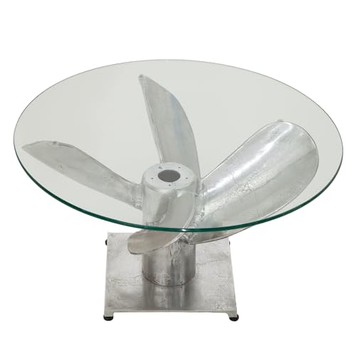 invicta INTERIOR Maritimer Couchtisch Ocean M 60cm Silber antik mit Schiffsschraube und Glasplatte Wohnzimmertisch Glastisch Tisch von invicta INTERIOR